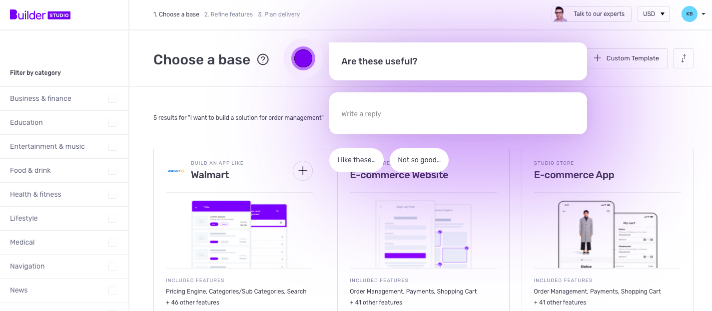 screenshot of Builder Studio